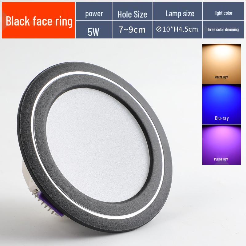 7.5-Inch Recessed Ceiling Downlight with 3-Color Dimming for Living Room