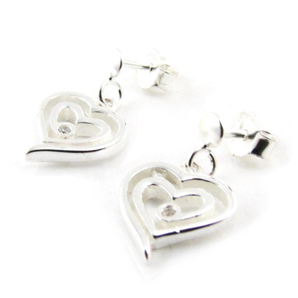 Les Trésors De Lily [G1959] - Silver 'Love' Earrings