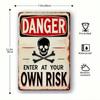 Metal Wall Art Skull Pirate Sign, Vintage Tin Poster for Bar Pub Garage Retro Decor