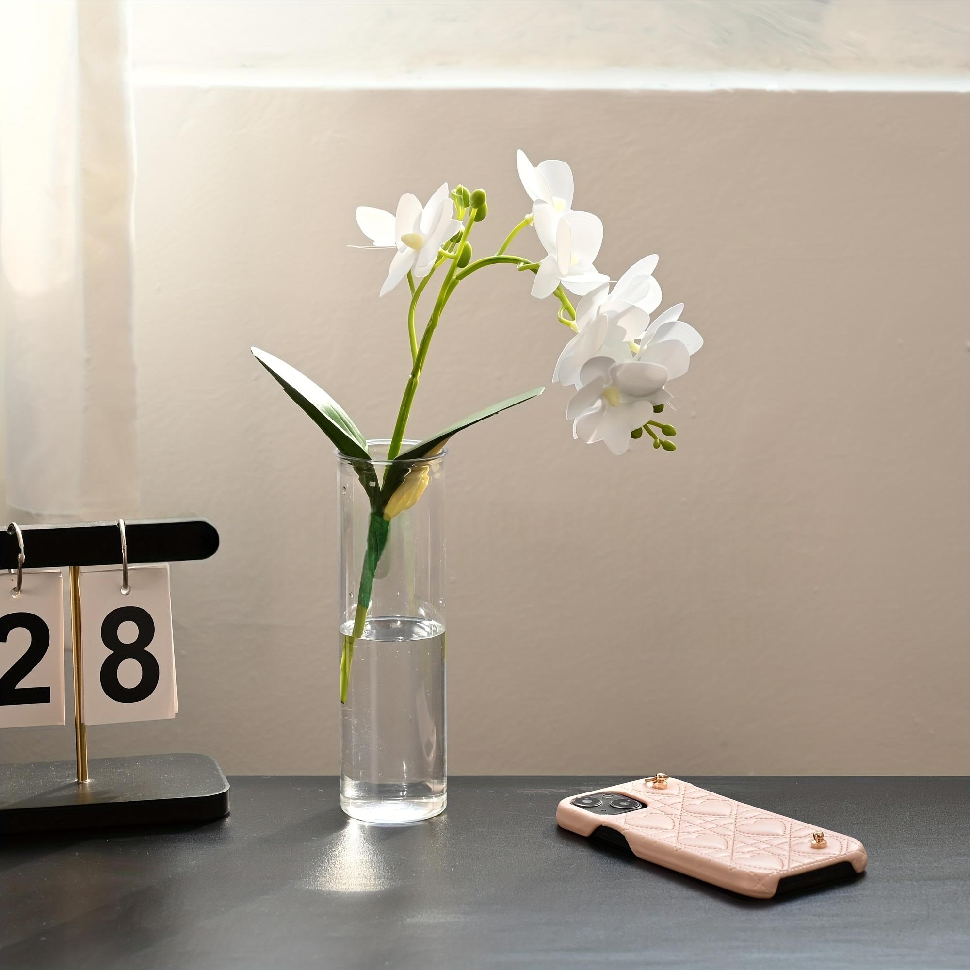 

4pcs plastic cylindrical vases, high transparency vase set, suitable for simple desktop flower arrangement decoration bottles fo