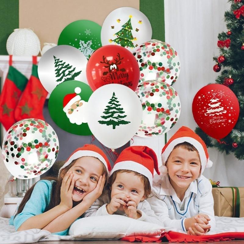 15-30pcs Christmas Latex Balloons Santa Claus Snowman Elk Xmas Tree Balloons for Christmas Party Supplies Favors Xmas Holiday