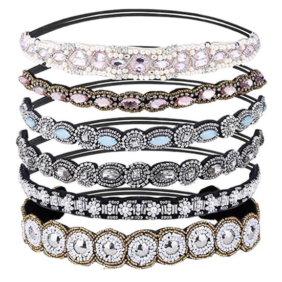 Beaded Elastic Headband Pull-free Hair Exquisite Craftmanship Hair Accessories Elastic Rhinestone Beaded Women Headbands for Girl