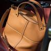 Large Capacity Commuter Bucket Bag Top Layer Cowhide Women's Bag Elegant Single Shoulder Bag 2025 Summer New Handbag