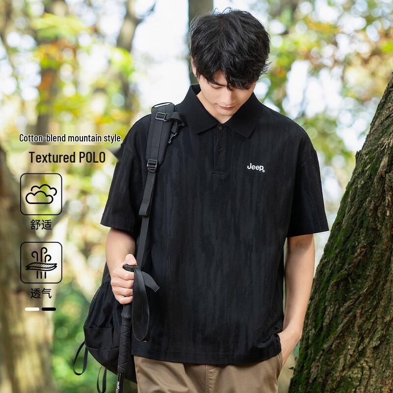 JEEP 26 Men s Summer Loose Fit Polo Shirt 3XL