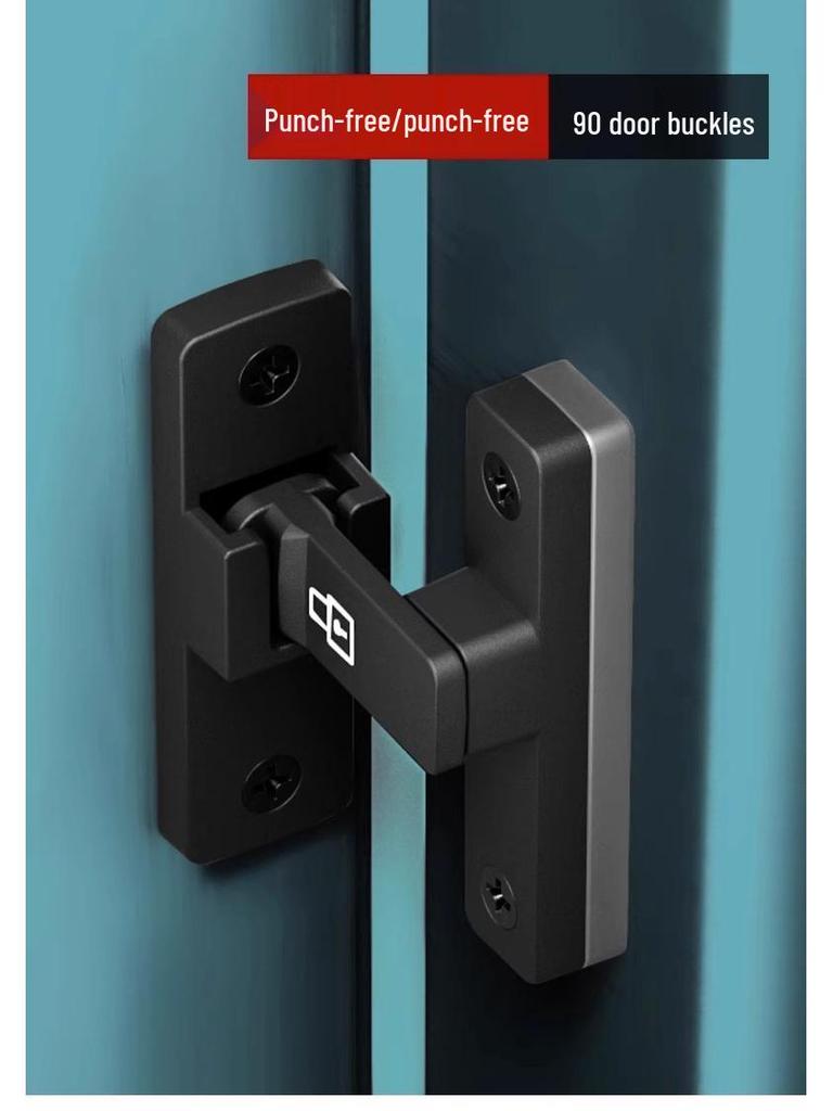 Punch-Free Slide Bolt Latch for Bathroom and Indoor Doors