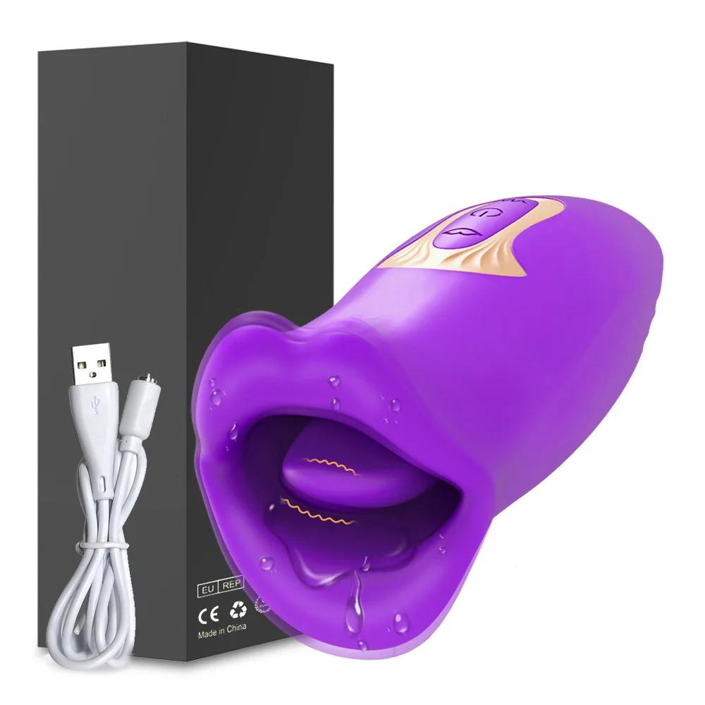 Mouth Sucking Licking Vibrator for Women Oral Nipple Clitoris Vibration Flirting Stimulation Adult Female Sex Toys Masturbation