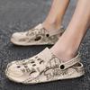 Fashion Rock Pattern Men's Shoe Outdoor Hole Beach Slides Cheap Shoes Liquidation Pvc Elegant Comfortable Original Rubber Male Slipper