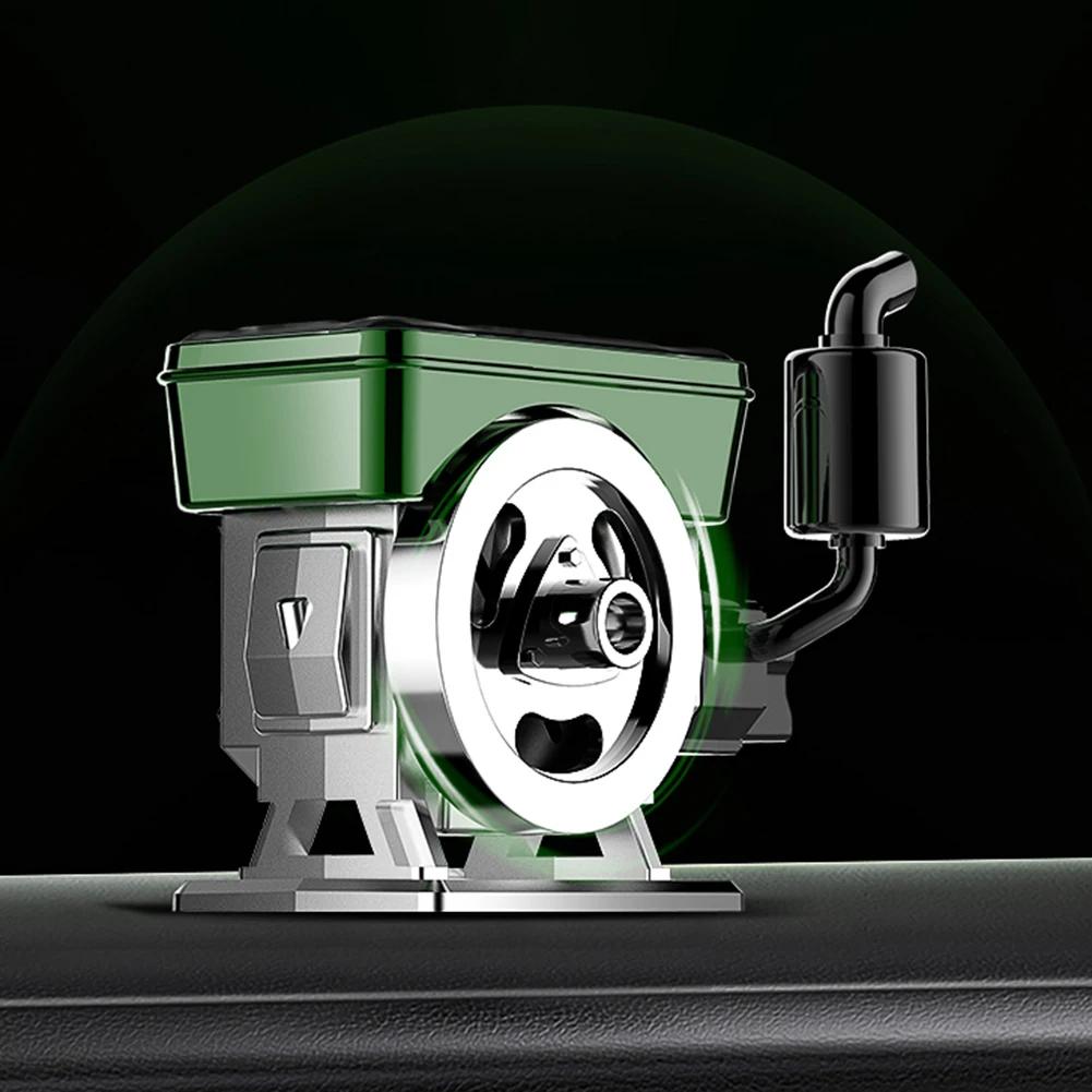 Solar Powered Car Diffuser Vintage Engine Design Automatic Rotation Air Purifier With Plant Extract Scent Tablets Zen char