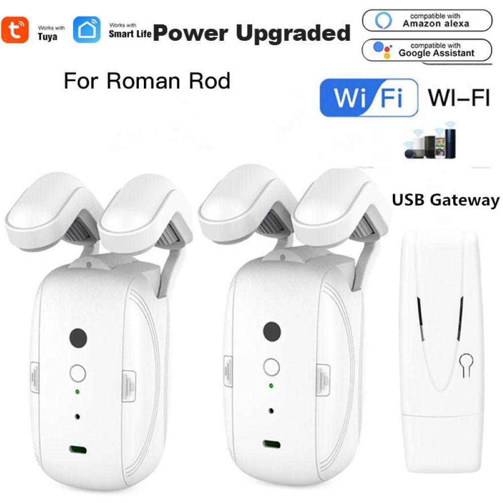 Smart Automatic Curtain Opener, Remote Control With App/Timer/Voice, with T/U/Rome Rod ,WiFi Bluetooth Automatic Light Sensor