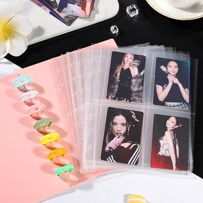 Kpop Photocard Binder 7 Girds Large Capacity Photo Album Idol Cards Storage Book Transparent Binder Background Paper