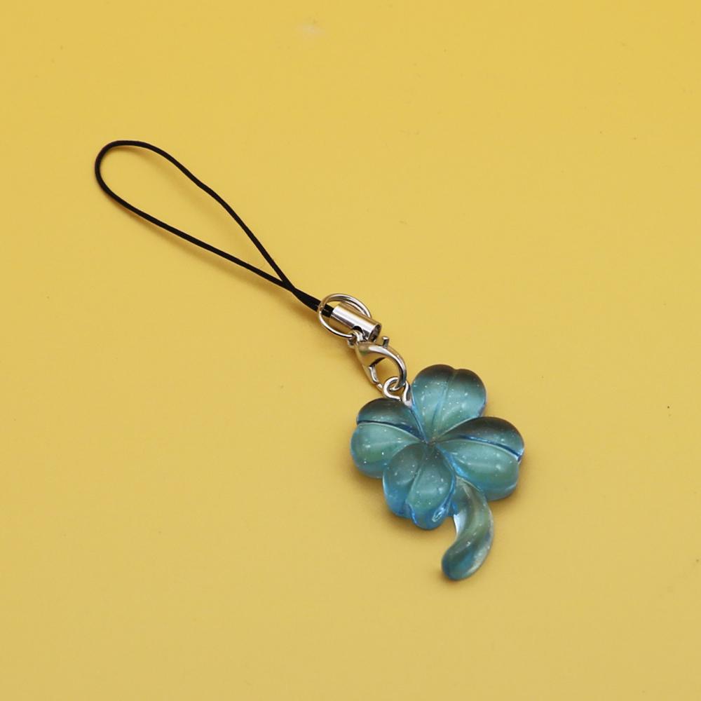 Cute Lucky Leaf Phone Charms Pendant Kawaii Keychain Cases For iP 14 Y2K Sweet Lanyard Accessories Ins Korea New