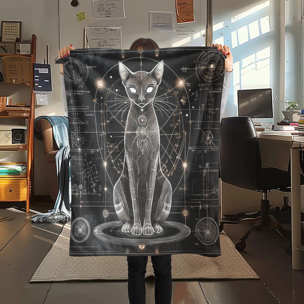 Cats Print Flannel Blanket, High quality Comfortable for All Seasons, Home Decor, Warmth and Comfort