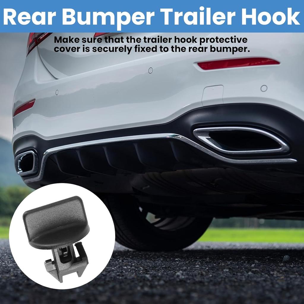 4 Pcs Rear Bumper Trailer Tow Hitch Trim Cover Retainer Clips, Durable Black ABS Plastic, Easy Tallation, Compatible with 68249278AA, SUV Bumper