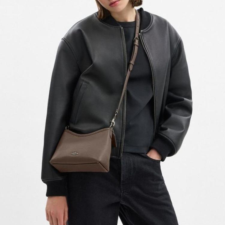 Coach Laurel 19 Letter Logo Detachable Leather Crossbody Shoulder Bag Small Women bags Brown CBH16-QBCBD