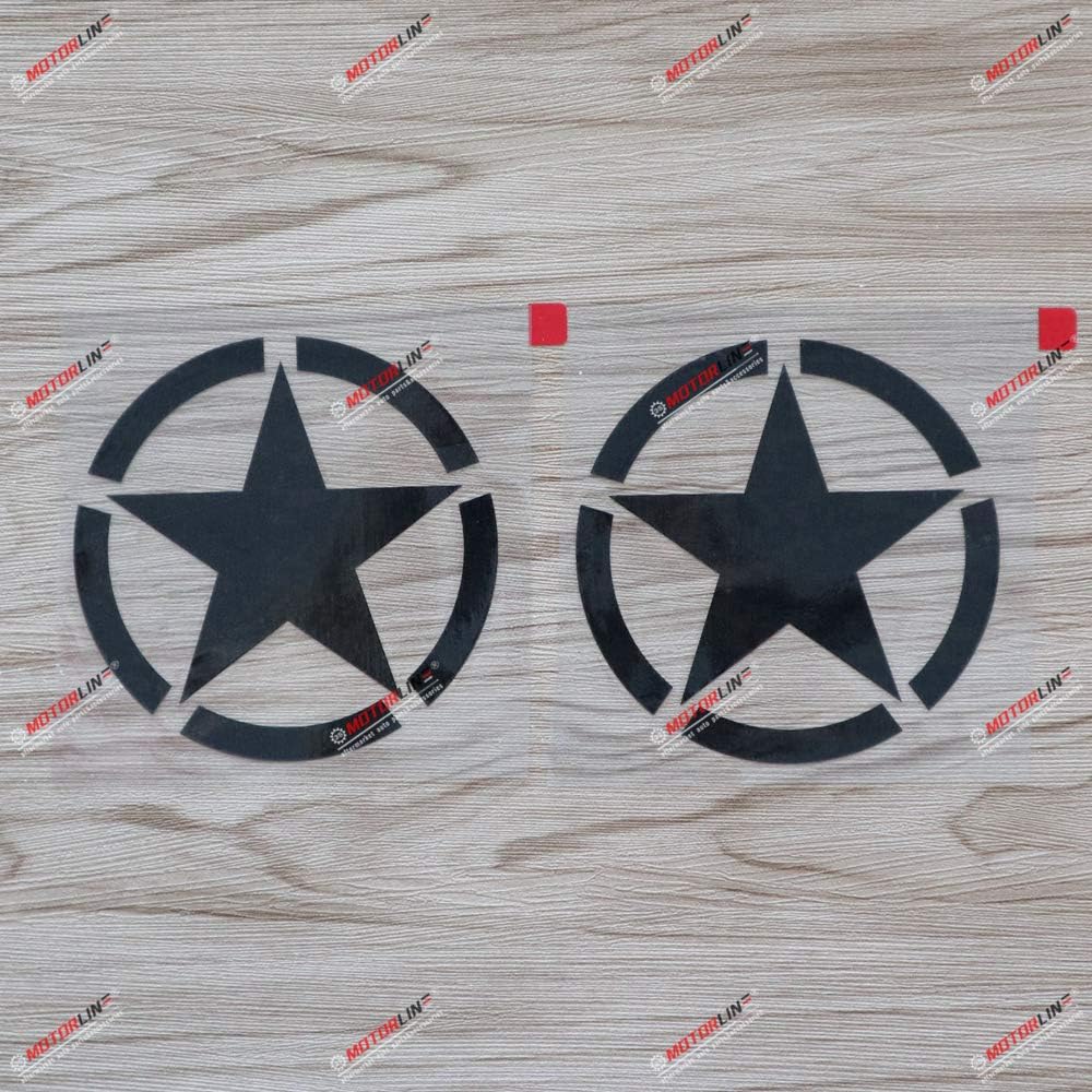 (2) 4   Звезда Армии ВОВ Наклейка Виниловая на Автомобиль подходит для Jeep Toyota Willys Черный a sda1