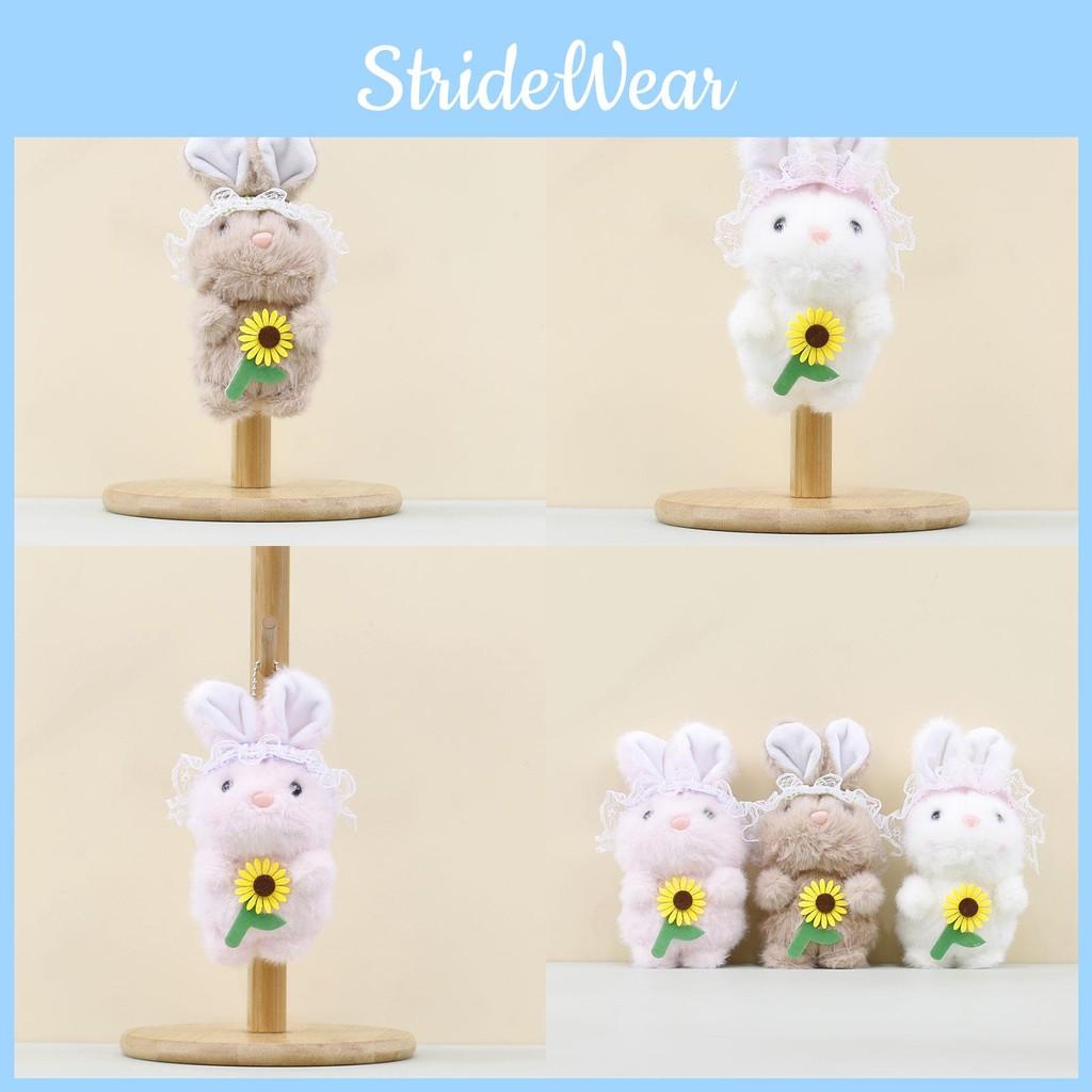 Holding Flower Bunny Plush Doll Keychain Cartoon Plush Toy Decoration Bag