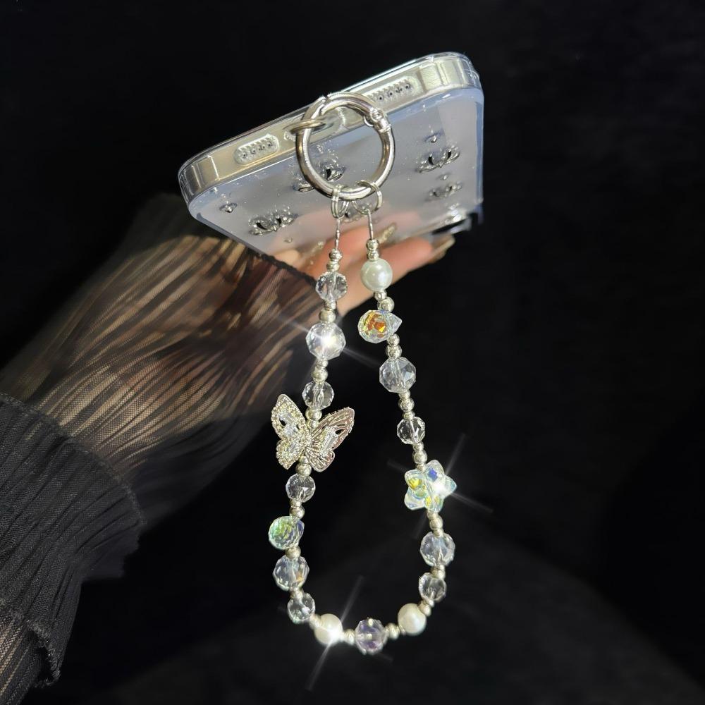 Diamant Kristall Perlenanhänger Abnehmbare Handschlaufe Neues Handy Lanyard Frauen Mädchen