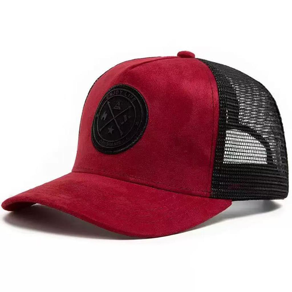 Men Vintage Patch Emblem Baseball Cap Mesh Hat Outdoor Adjustable Sunscreen Leisure Hat Spring Autumn Travel Tourism Beach Vacation