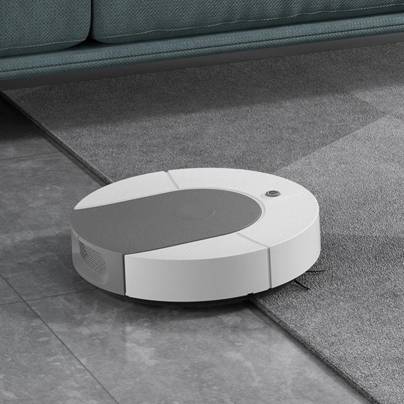 Robot Vacuum Cleaner Strong Suction Automatic USB Rechargeable Sweeping Robot For Ceramic Tiles Hard Floors Grey