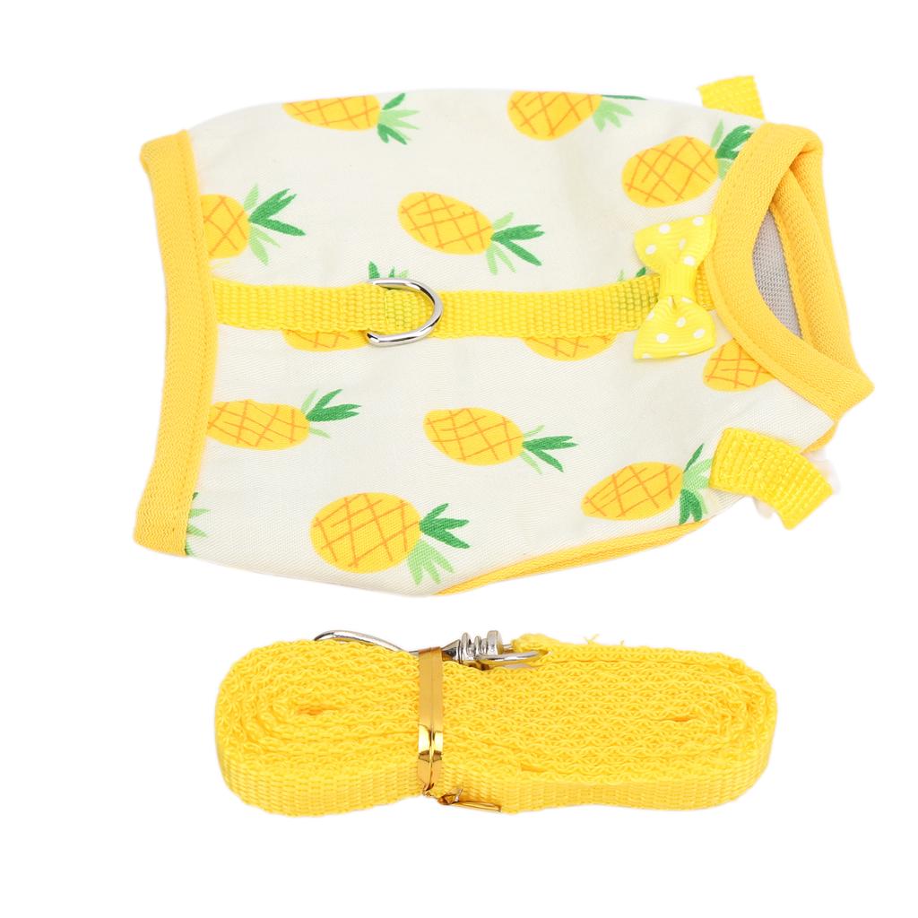 Mini Pets Vest Harness and Leash Set Adjustable for Guinea Pig Small Animal ApparelS Yellow