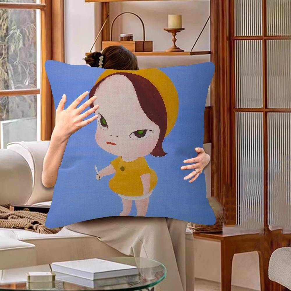 Yoshitomo Nara Dream Doll Vintage Pillow Cover For Bedroom Room And Living Room Sofa Decorative Cushion Cover