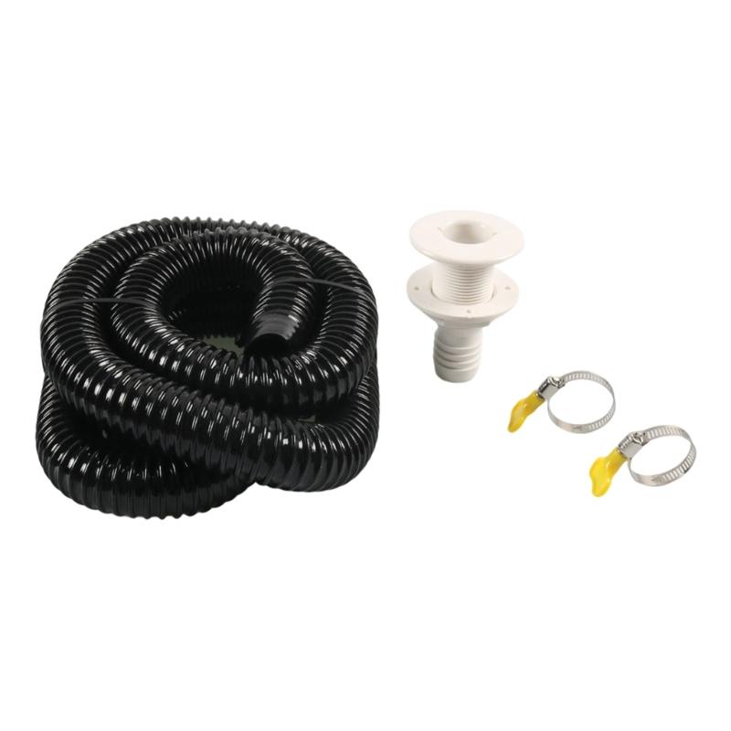 Bilge Pump Installation Kit Bilge Pump Hose 1-1/8-Inch Dia Plumbing Kit 6 FT Quality Kink-free Flexible PVC Hose Clamps