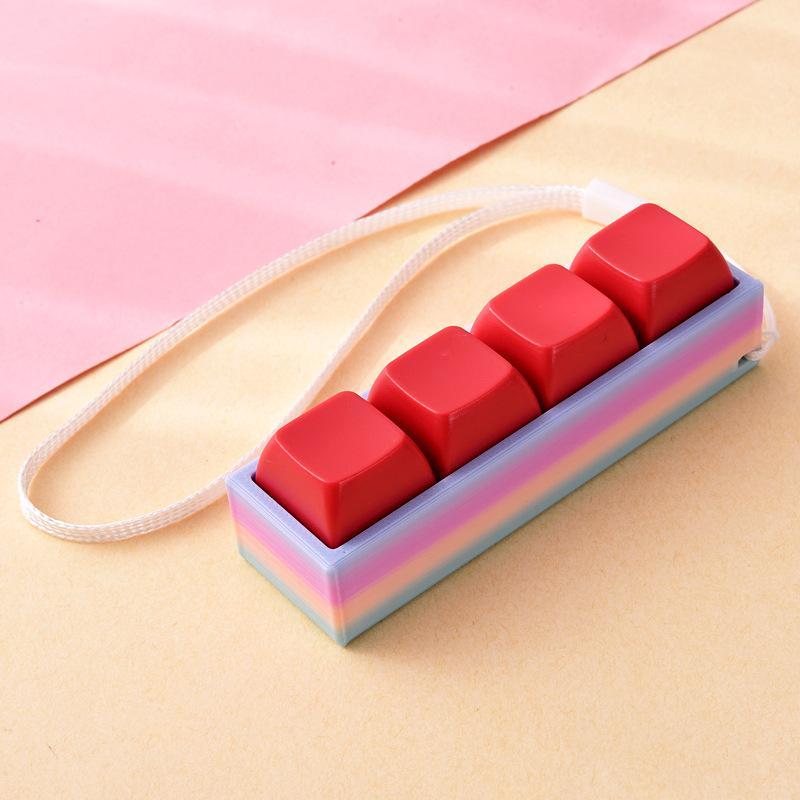 Portable Stress Relief Toy with Button Lanyard Anti-Anxiety Fidget Toy for Adults Kids Office Travel Pressure Alleviation