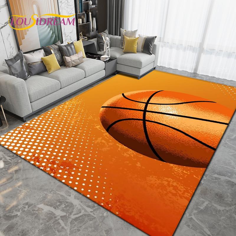 3D Creative Basketball Basketball Court Area Rug,Carpet Rug for Living Room Bedroom,Kitchen Bathroom Doormat Non-slip Floor Mat