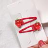 3D Strawberry Hair Clips Non-Slip Cartoon Fruit Clip Fruit Resin Side Clips Sweet Barrette Accessories Ponytail Holder
