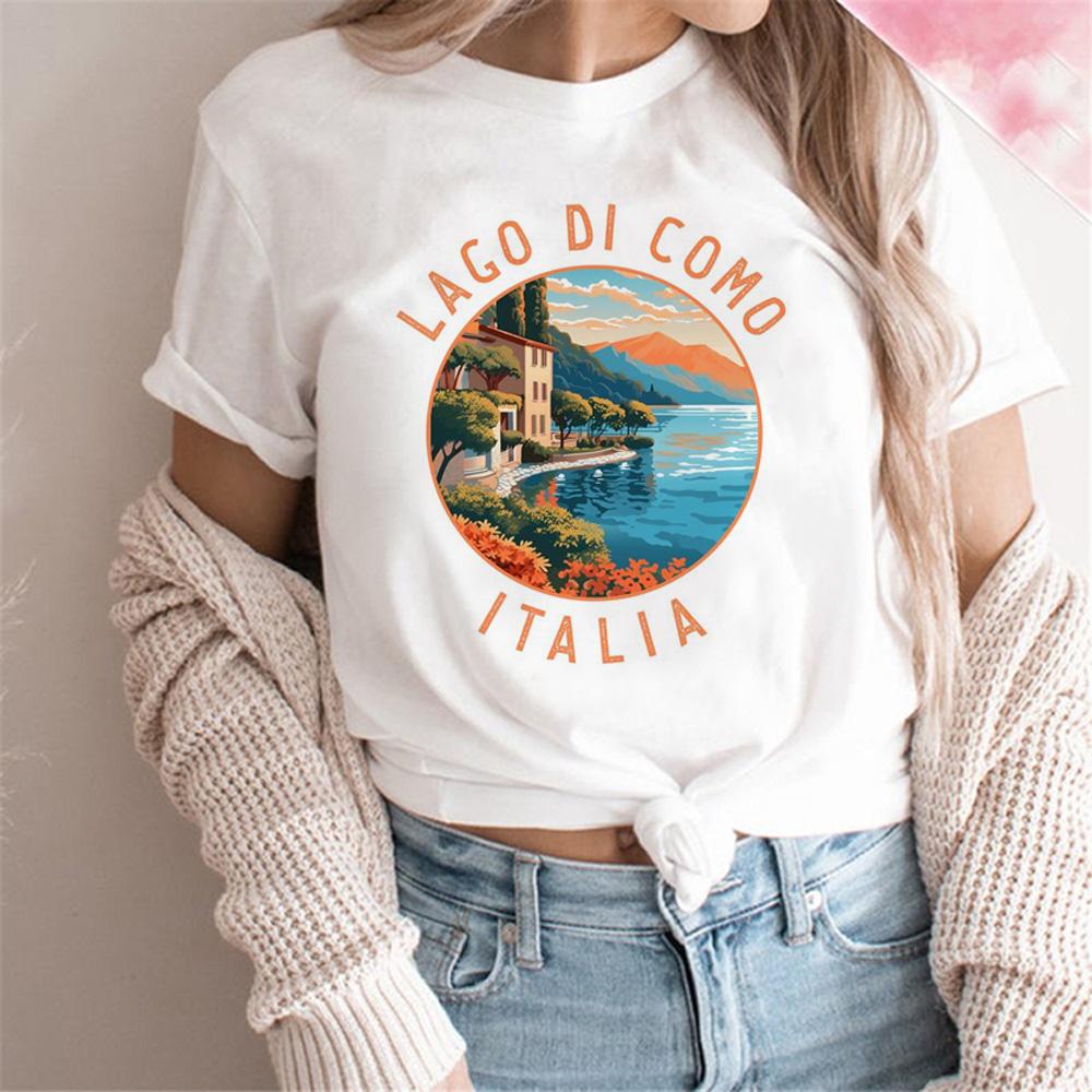 Italy t-shirts women designer graphic Japanese Tee girl graphic manga y2k clothes