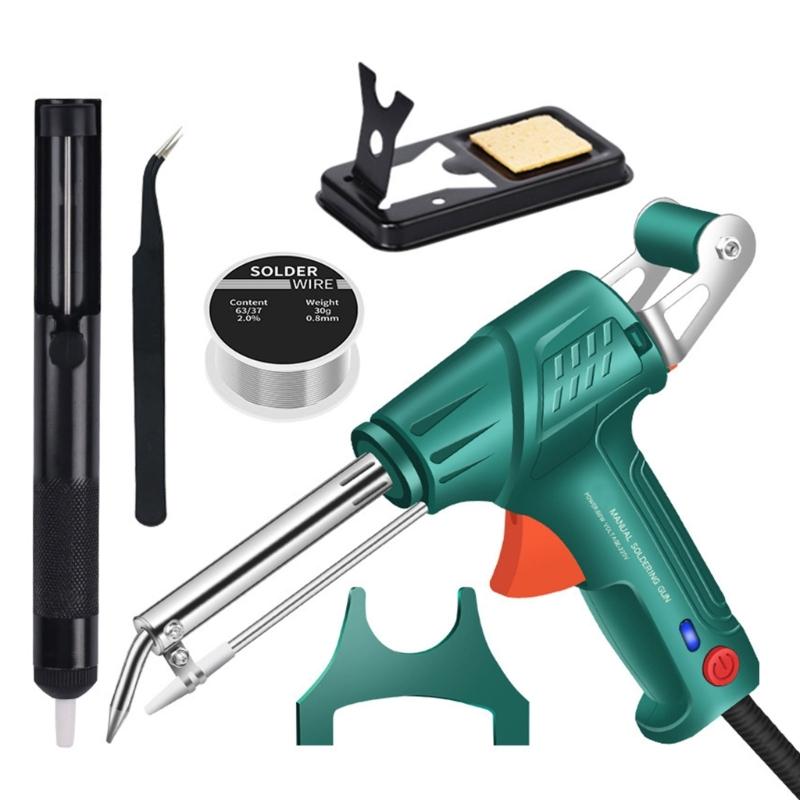 

Automatic Welding Guns with Anti Scald Handle Quick Heating Soldering Iron Soldering Set for DIY and Professional Use зелёный