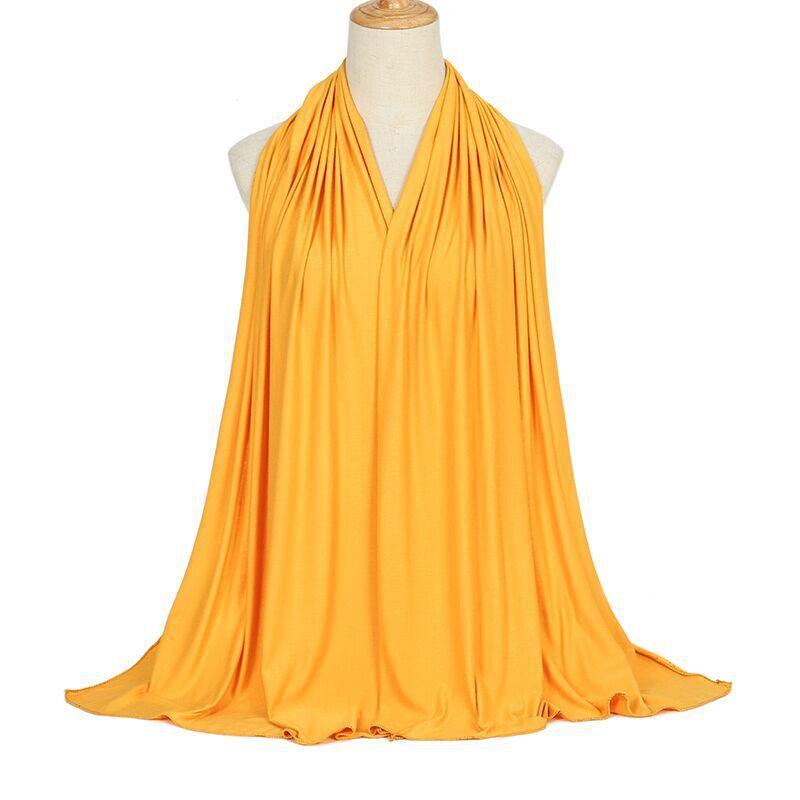 Ramadan Modal Cotton Jersey Hijabs For Woman Long Muslim Scarf Shawl Plain Soft Turban Tie Head Wraps For Women Islamic Clothing