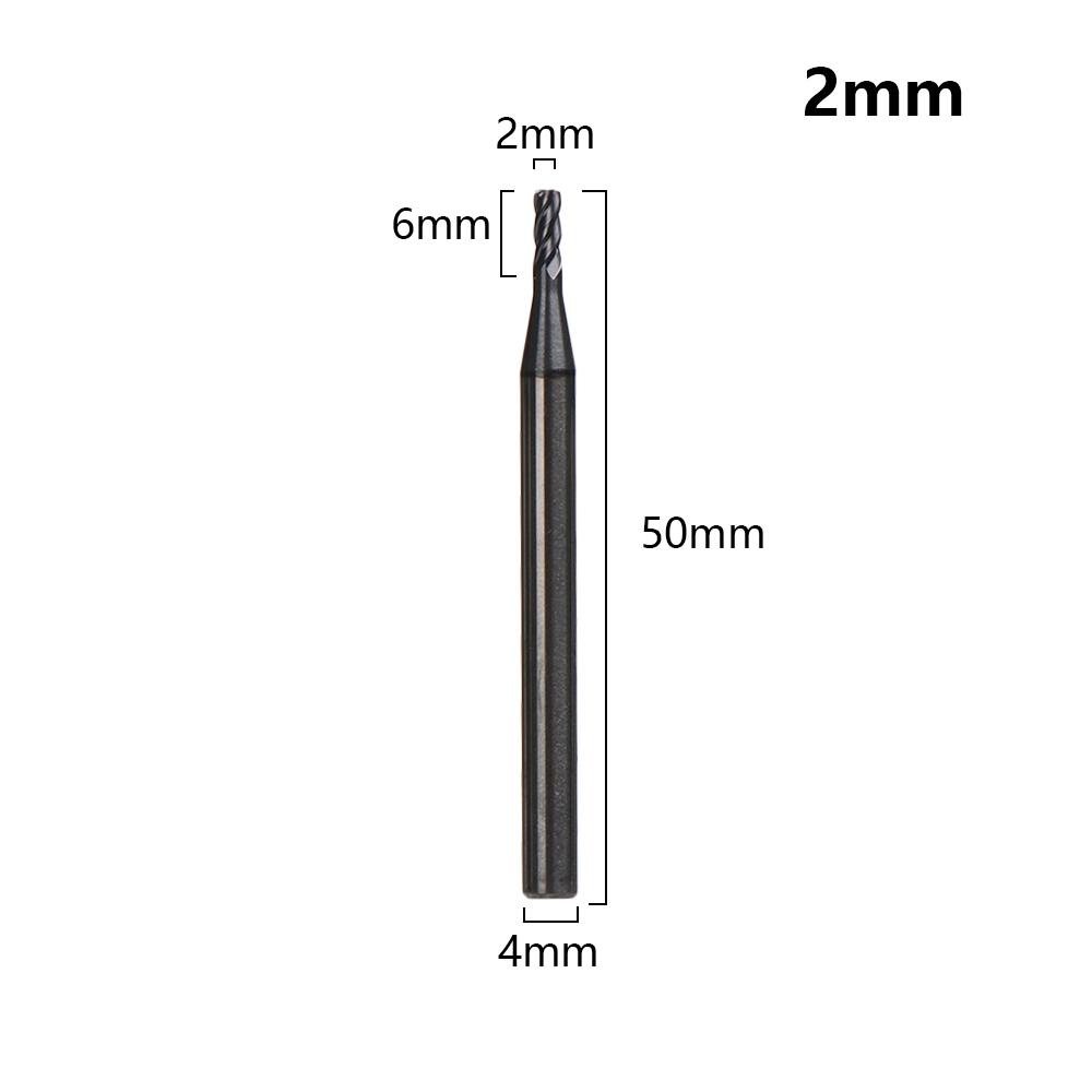 4 Flute Mill Cutter 1mm 1.5mm 2mm 2.5mm 3mm 4mm 5mm 6mm High Quality Endmill Cutting Machine Tools For Home DIY Supplies