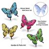 Metal Butterfly Wall Decor Colorful Butterflies Wall Art Sculpture 3D Iron Butterfly Hanging Decoration for Outdoor Indoor Fence Patio Yard Tree