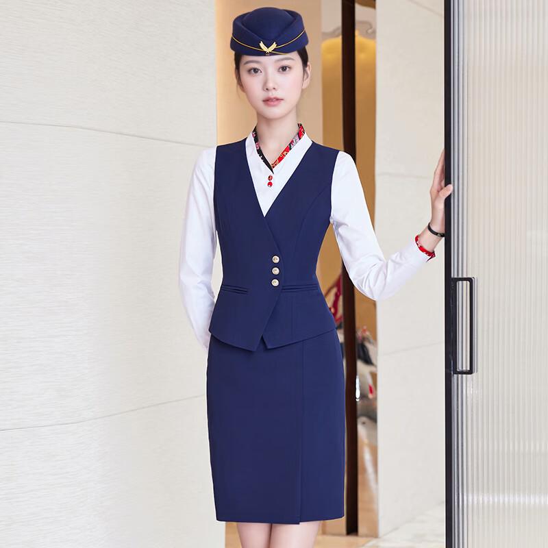 Women's Hotel Service Vest Uniform 3-Piece Set