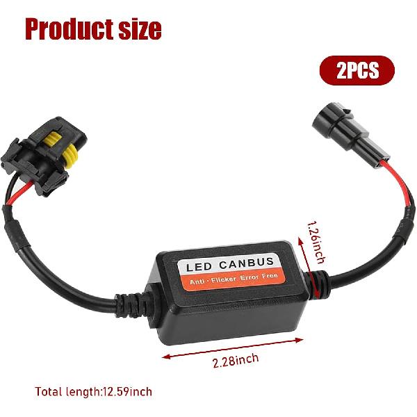 2 PCS H13/9008 Car LED Bulb CANBUS Decoder, Multifunction IP67 Waterproof Plug Play Radio Interference Decoder Resistor, Fault Elimination Repair