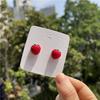 Sweet Cute Bow Ribbon Cake Earrings for Women Girls Fashion Ins Acrylic Strawberry Drop Earrings Exquisite Party Jewelry Gift