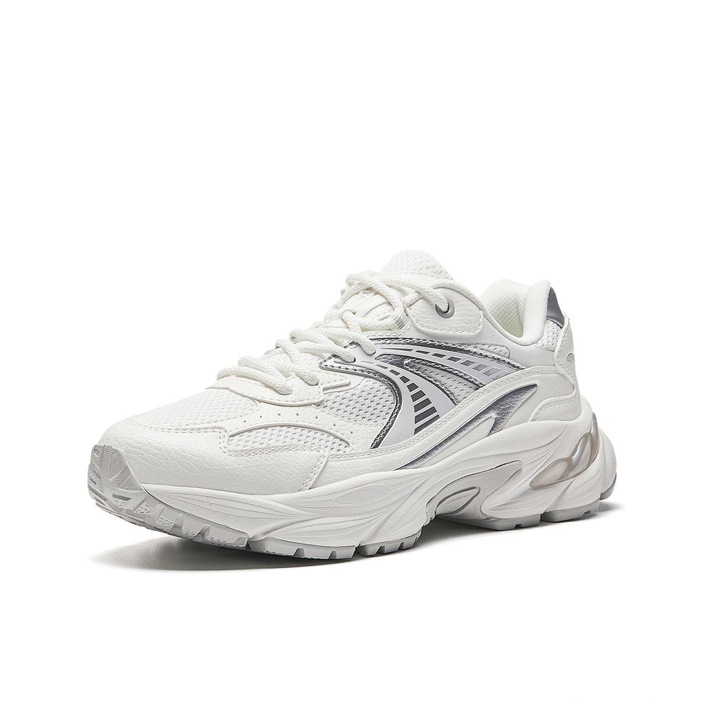 Anta AT802 Cushioning Height Increasing Abrasion Resistant Casual Shoes Women's Papyrus White/Silver/Cumulus Gray 922618882-5