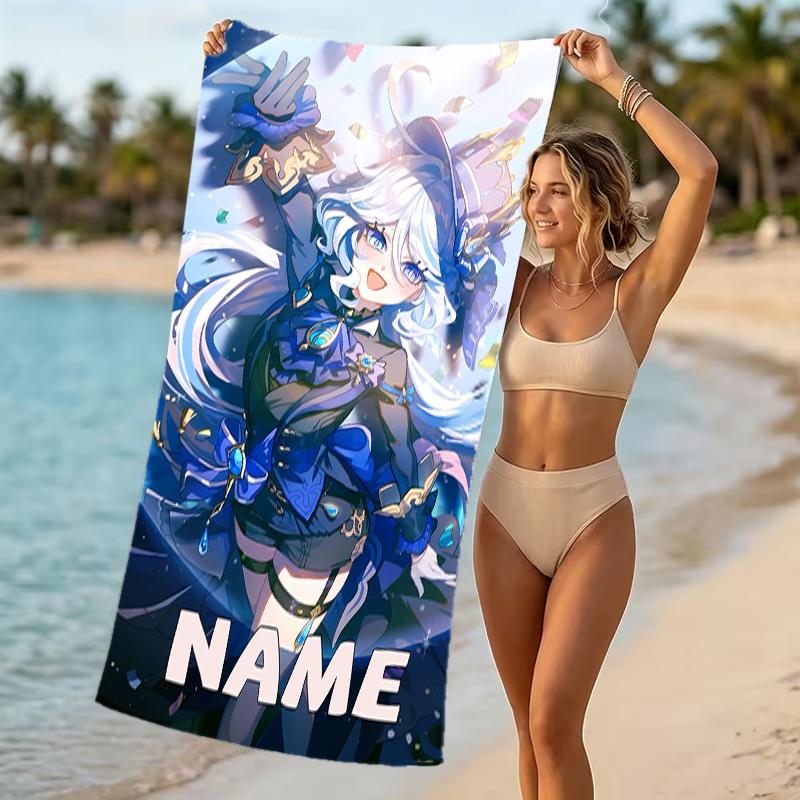 Customizable Personalized Beach Towels Genshin Impact Characters Themed designs.Suitable for the Beach, Yoga, Sports;ideal As Beach Accessories