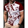 T-shirt Estiva da Uomo Girocollo Stampata in 3D Moda Versatile Traspirante Tendenza Casual