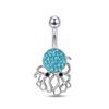 Belly Button Rings Stainless Steel Mixed Style Purple Zircon Dangle Hypoallergenic Navel Rings for Gift Giving