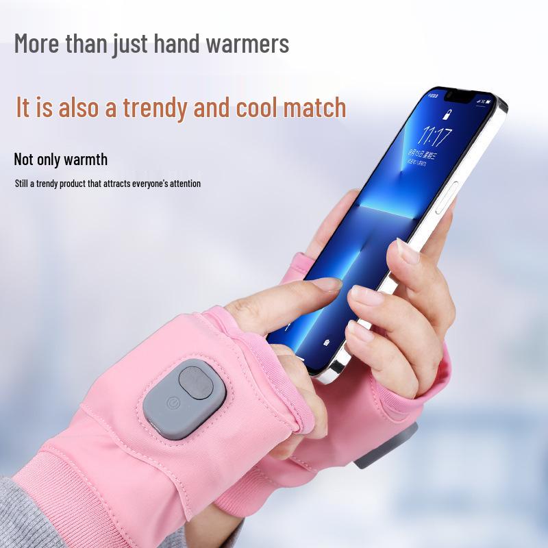 Portable Heated Half-Finger Touchscreen Winter Gloves – Quick Warming and Cold-Proof