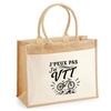 Tote Bag - PLANETEE - I Can't I Have Mountain Bike (minimalist) - Jute and Cotton - 21 L (43×33×21 Cm) - Handles 65 Cm