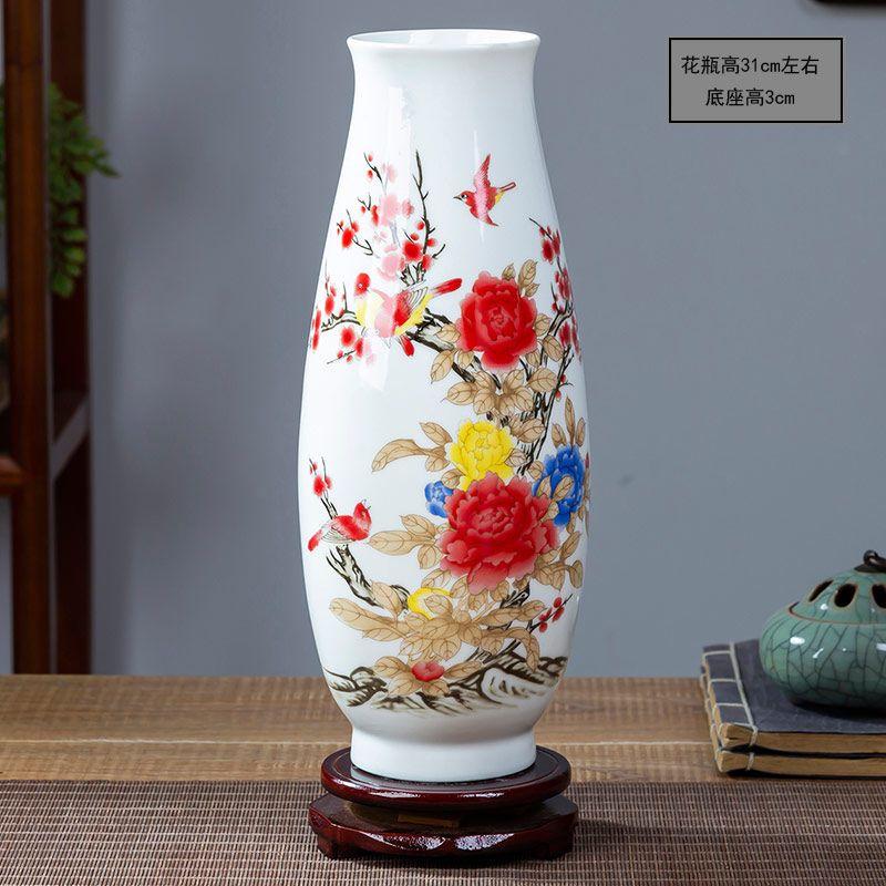 Chinese Jingdezhen Ceramic Vase Flower Arrangement Decoration Items Home Room Furnishing Ornaments Cafe Office Desk Accessories