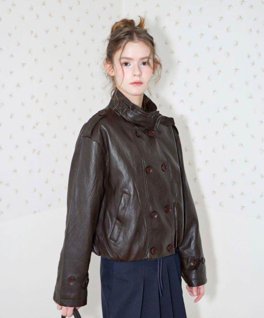 KOOLKITTEN Buckle Detail Faux Leather Jacket 2Colors