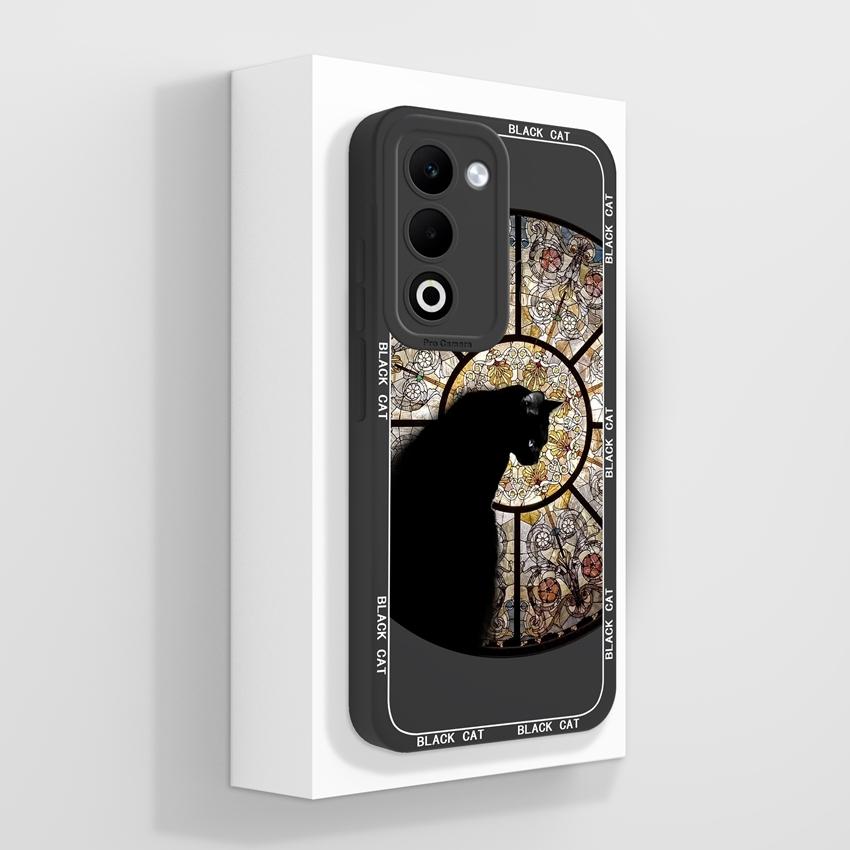 For Oppo A5 A5x A3x Realme C71 C75 Luxury Shockproof Phone Covers Cute Cartoon Cat Pattern Liquid Silicone Anti Slip Protective Shell For Oppo Housing