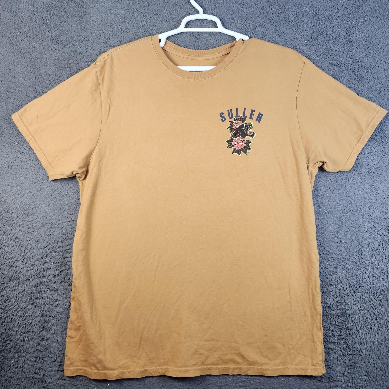 Sullen Art Collective Shirt Mens 2XL Tan Panther Rose Graphic Tattoo Tee Unisex T-Shirt XXXXL