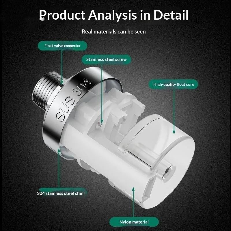 Automatic Water Level Control Float Valve (1/2 Inch); Made Of 304 Stainless Steel. Features Automatic Shut-Off When The Water