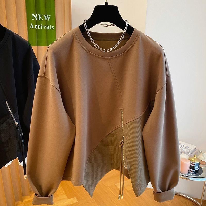 Women S Plus Size Loose Fit Irregular Design Sweatshirt