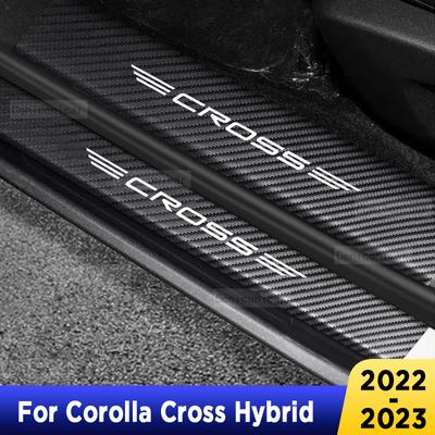 For Toyota Corolla CROSS Car Door Sill Sticker Protector Decorate 2022 Waterproof Threshold Strip Dust Pad